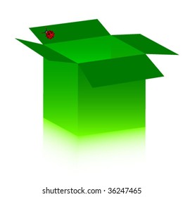 bug on green box