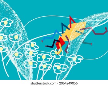 error en la ilustración del vector de dibujos animados de hojas de planta б