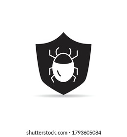 error en el icono del escudo en el vector de fondo blanco