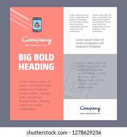 Bug on a smartphone  Business Company Poster Template. with place for text and images. vector background