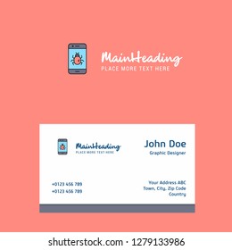 Bug on a smartphone  logo Design with business card template. Elegant corporate identity. - Vector