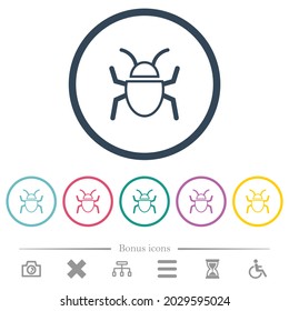 Iconos de color plano de contorno de fallo en contornos redondos. 6 iconos de bonificación incluidos.
