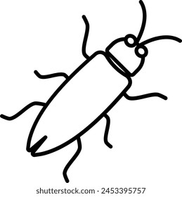 Bug outline icon vector illustration
