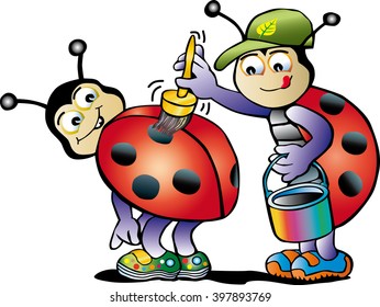 bug painting polka dots