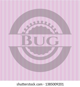 Bug pink emblem. Vector Illustration. Detailed.