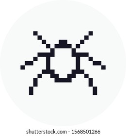 Bug Pixel Icon, 8 bit virus icon vector design. Great for mobile app, web design, banner, game, etc