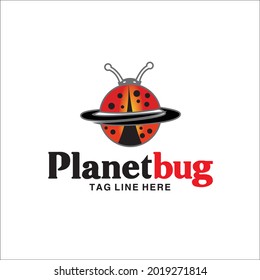 Bug planet fly animal insect illustration logo design