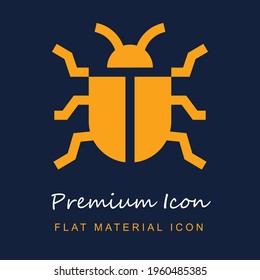 Bug premium material ui ux isolated vector icon in navy blue and orange colors