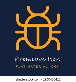 Bug premium material ui ux isolated vector icon in navy blue and orange colors