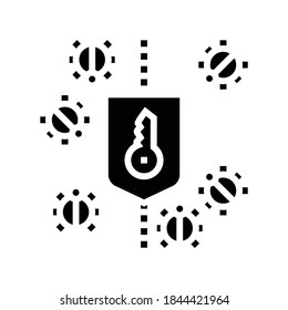 bug protection glyph icon vector. bug protection sign. isolated contour symbol black illustration