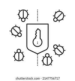 bug protection line icon vector. bug protection sign. isolated contour symbol black illustration