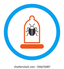 Bug Protection vector icon. Style is flat rounded symbol, bright colors, rounded angles, white background.