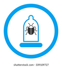Bug Protection vector icon. Style is bicolor flat rounded symbol, blue and gray colors, rounded angles, white background.