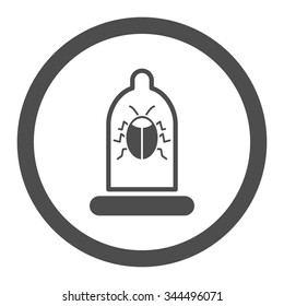 Bug Protection vector icon. Style is flat rounded symbol, gray color, rounded angles, white background.