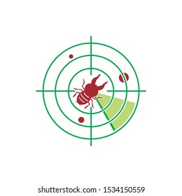 Bug in radar detection vector illustration