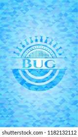 Bug realistic sky blue mosaic emblem