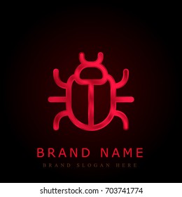 Bug red chromium metallic logo