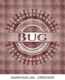 Bug red polygonal badge. Seamless.