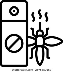 bug repellent icon illustration design with outline, this is not made from any AI generation