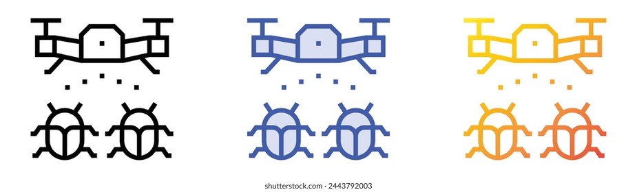 bug repellent icon. Linear, Blue Fill and Gradient Style Design Isolated On White Background