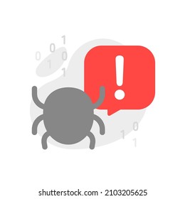 bug report button  concept illustration flat design vector eps10. modern graphic element for landing page, empty state ui, infographic, icon