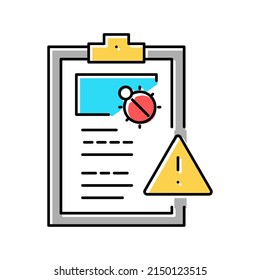 Fehlerbericht Farbsymbol Vektorgrafik. Fehlermeldungszeichen einzelne Symbolillustration