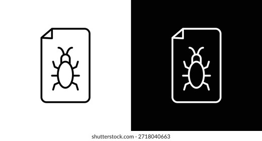 Ícone de relatório de erros. Ilustração em preto isolada para design gráfico e da Web.