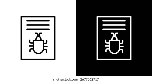 Bug report icon Black and White Vector Graphic
