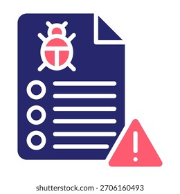 Icono de informe de error Color Relleno Estilo Ilustración vectorial