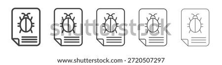 Bug report icon in linear strokes concept