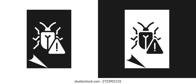 Icono De Informe De Error Conjunto De Glifos En Fondo Blanco Y Negro
