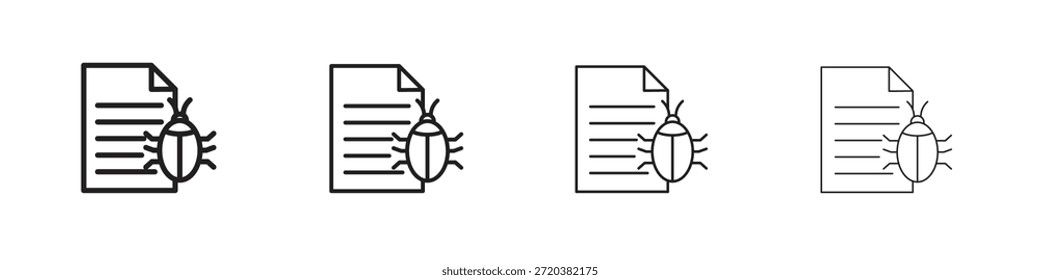 Conjunto de iconos de informe de error, Ilustración, Negro