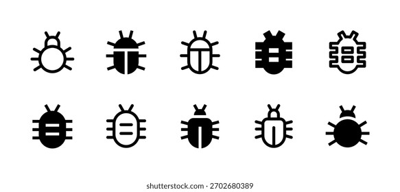 Ícone de relatório de erros define o estilo sólido e linear para o problema do sistema
