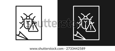 Bug Report Icon Set Outline In White And Black Background