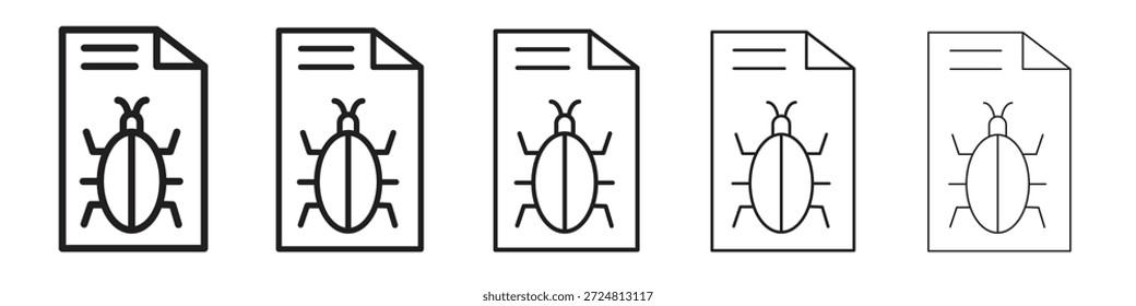 Bug report icon. Simple outline style. Graphic elements.
