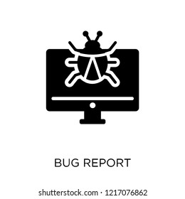 Bug report icon. Bug report symbol design from Programming collection. Simple element vector illustration on white background.
