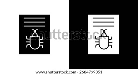 Bug report icon symbol. simple design editable.