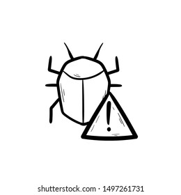 bug report icon vector doodle