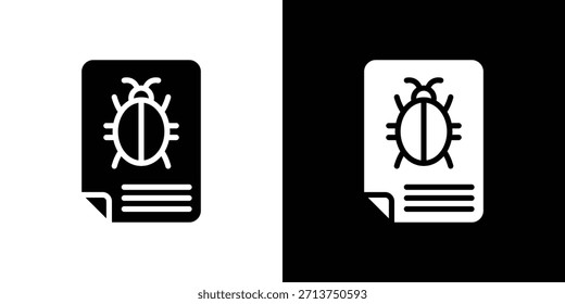 Bug report icon. Vector illustration. Silhouette in black color