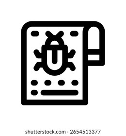 bug report line icon. Clean and minimalist vector icon for websites, mobile apps, presentations, and logos. Fully scalable and customizable for any project.