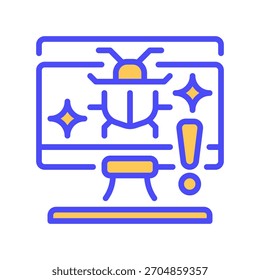 Ícone de Linha de Relatório de Erros, Símbolo de Estrutura de Tópicos para Log de Erros, Rastreamento de Problemas, Teste de Software, Documentação de Problemas e Gerenciamento de Depuração. Ícone de sinal vetorial.