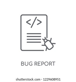 Bug report linear icon. Modern outline Bug report logo concept on white background from Programming collection. Suitable for use on web apps, mobile apps and print media.