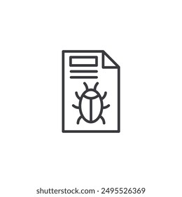 Bug report outlined icon isolated on white background