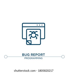 bug report vector line icon. Simple element illustration. bug report outline icon from programming concept. Can be used for web and mobile
