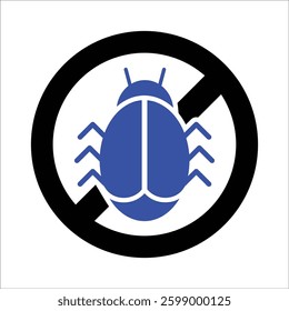 Bug Restriction Icon Isolated On White Background