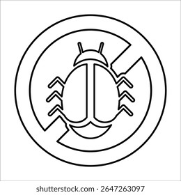 Bug Restriction Icon, Line Vector graphics