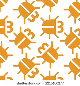 Bug seamless pattern Insect, outline, cockroach vector illustration for software, virus concept, texture, background, wallpapers, endless ornament, repeating print