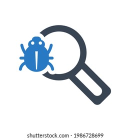 Bug search icon.focus,virus (vector illustration)