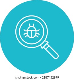 Bug Search line circle icon vector image. Can also be used for web apps, mobile apps and print media.
