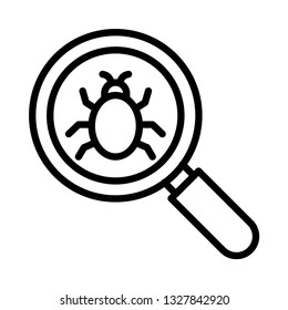 bug search line icon